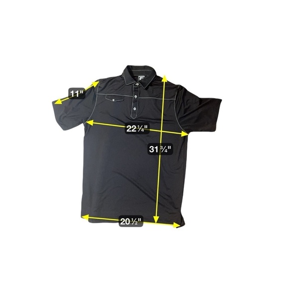 FootJoy FJ Golf Polo Shirt Men's Large Black Performance Top Stretch Golfing - Picture 5 of 11